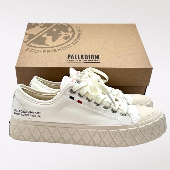 Palladium Palla Ace Organic White Canvas Sneakers Women’s 7.5 - Picture 1 of 8